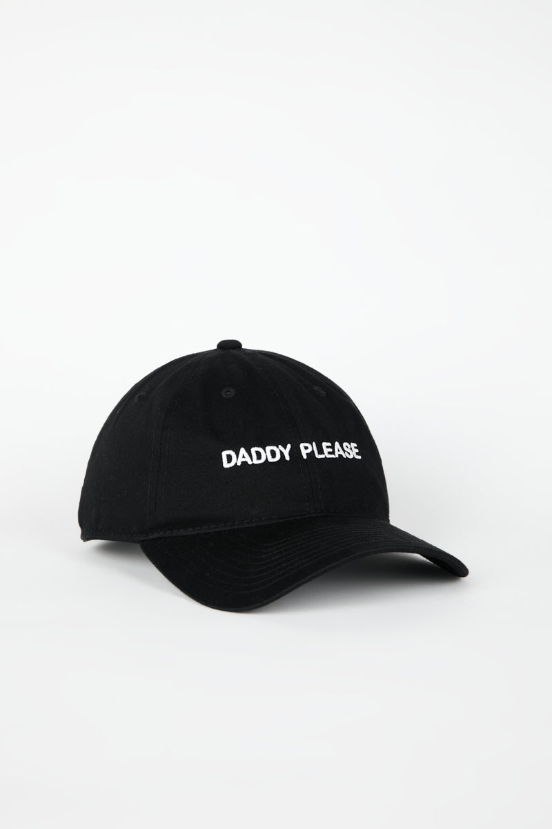 DADDY PLEASE Dad Cap Black/White - Intentionally Blank,BLACK WHITE