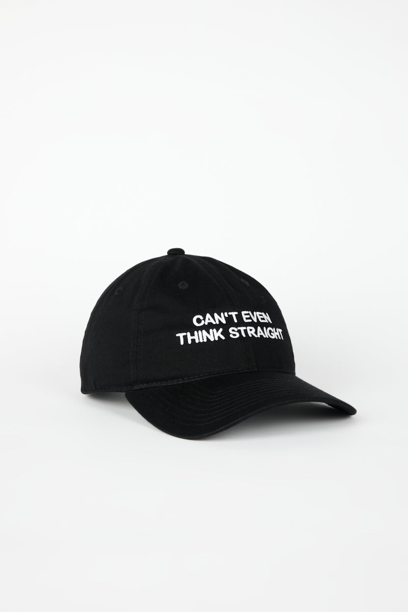 CAN'T EVEN THINK STRAIGHT Dad Cap Black/White - Intentionally Blank, BLACK WHITE