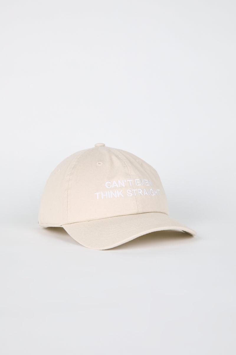 CAN'T EVEN THINK STRAIGHT Dad Cap Sand/White - Intentionally Blank, SAND WHITE