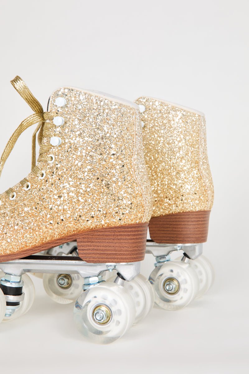 PRE-PARTY ROLLER SKATE GOLD GLITTER - Intentionally Blank,GOLD