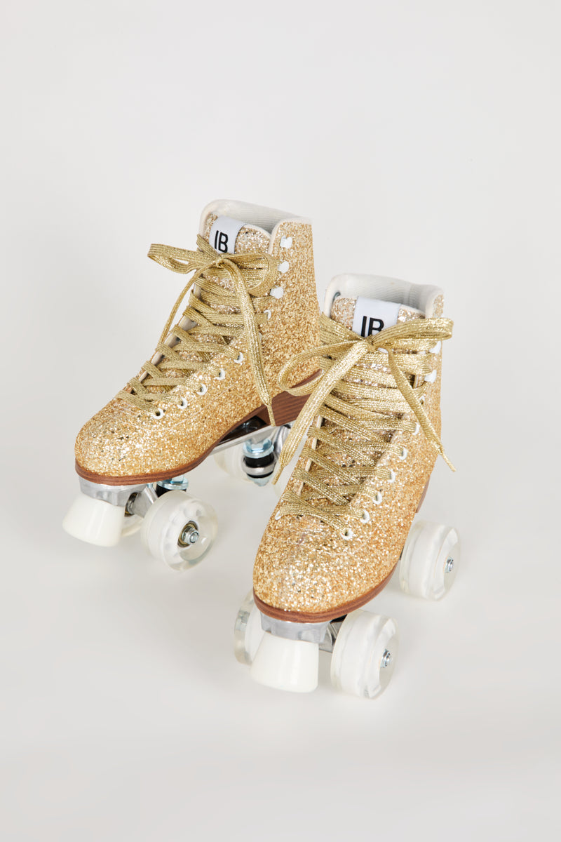 PRE-PARTY ROLLER SKATE GOLD GLITTER - Intentionally Blank,GOLD