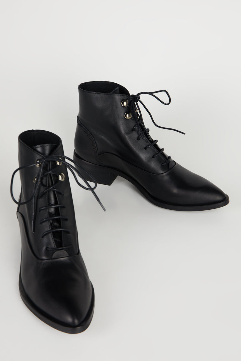 WEST LACE UP BOOT BLACK - Intentionally Blank, BLACK