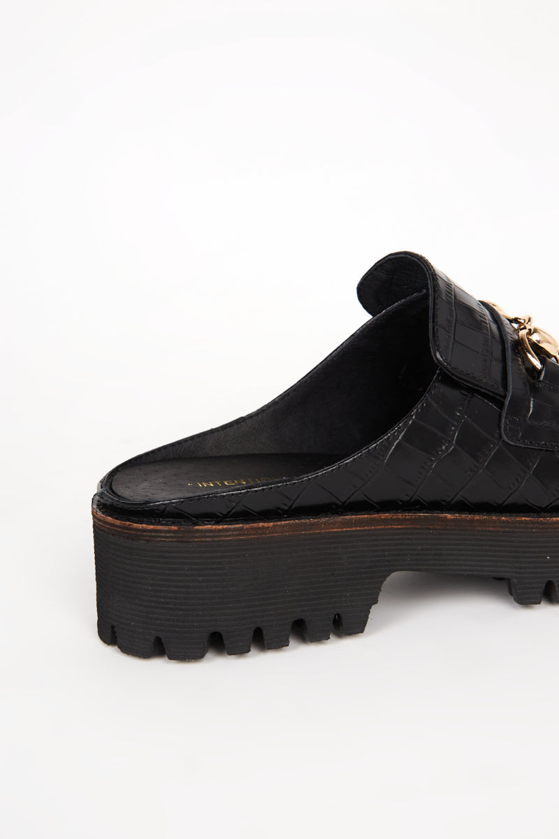 KOWLOON LOAFER MULE Black - Intentionally Blank,BLACK
