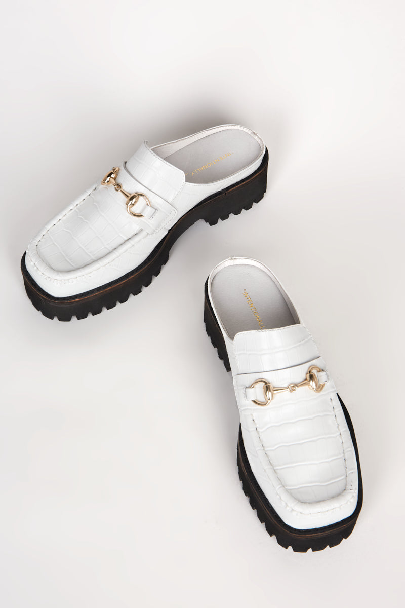 KOWLOON LOAFER MULE White - Intentionally Blank,WHITE