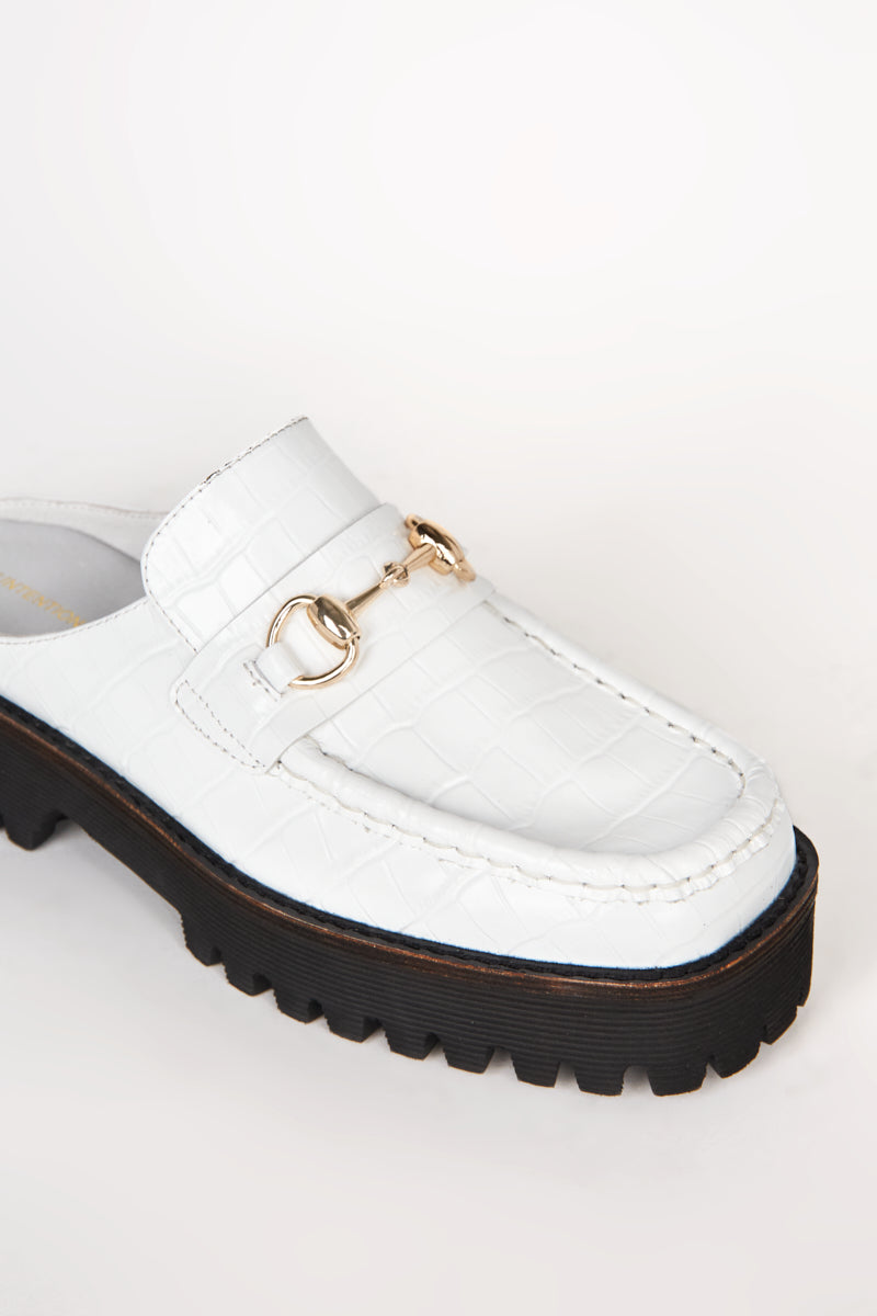 KOWLOON LOAFER MULE White - Intentionally Blank,WHITE