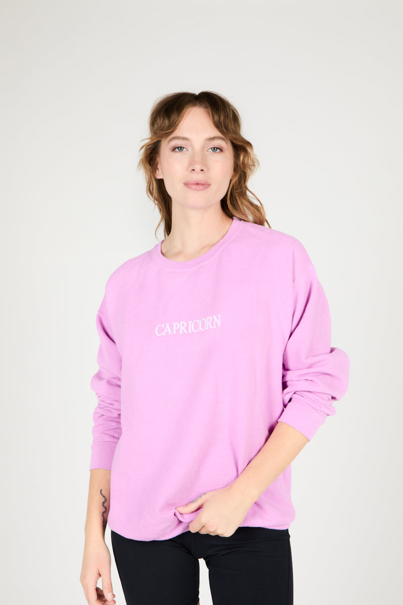 CAPRICORN ZODIAC PULLOVER - Intentionally Blank, ORCHID