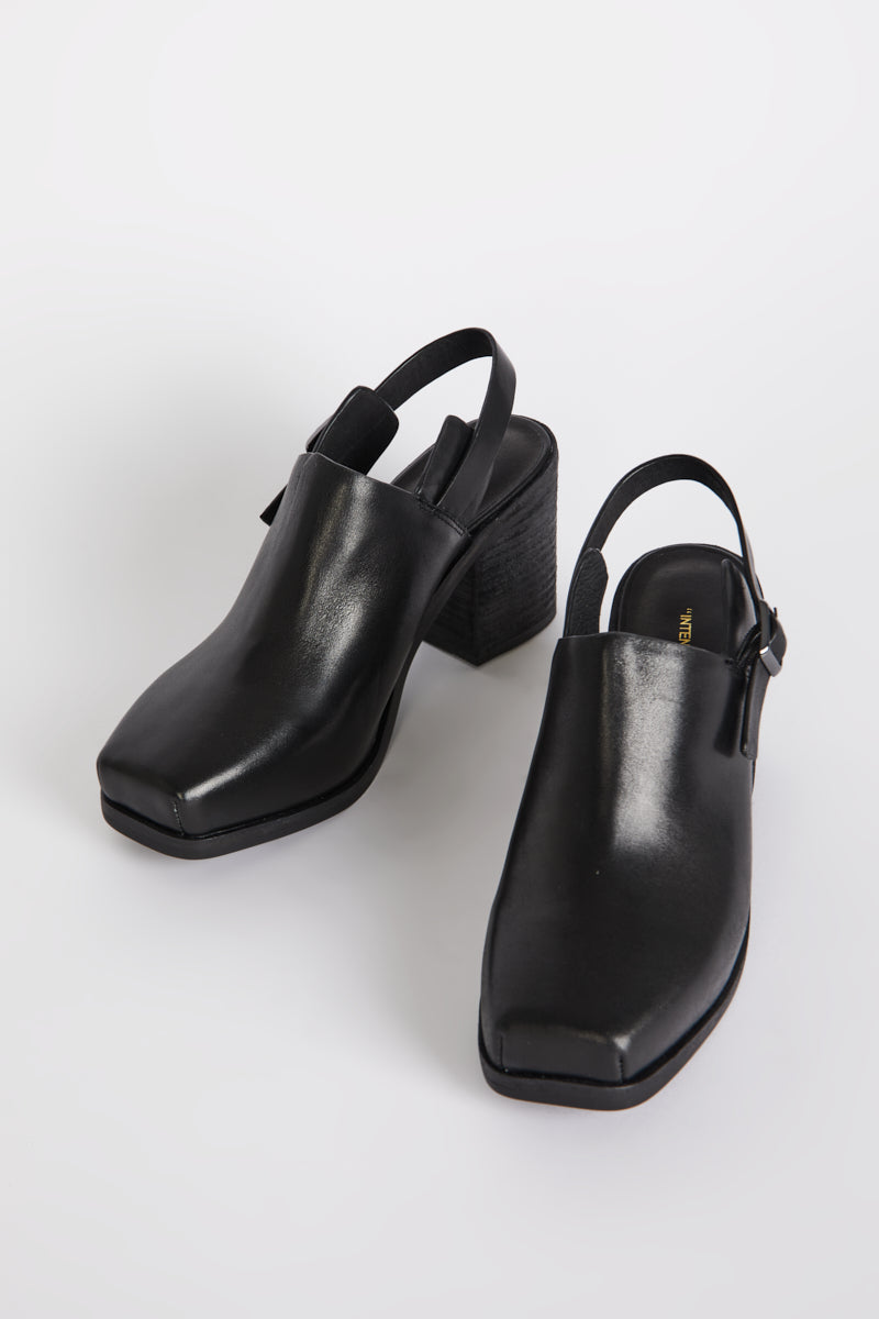 HONCHO MULE Black Leather - Intentionally Blank