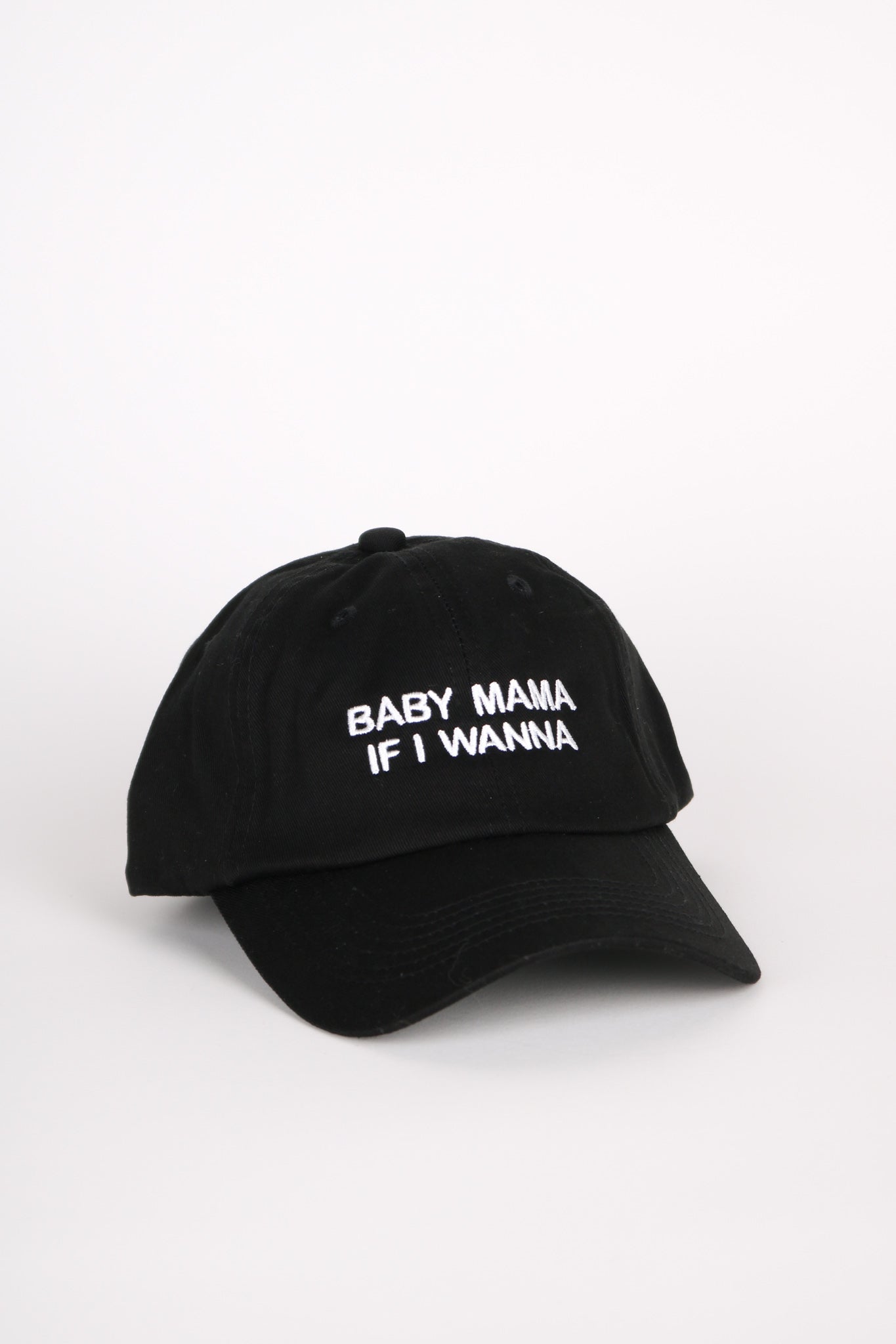BABY MAMA DAD HAT - Intentionally Blank, BLACK WHITE