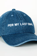 PER MY LAST Dad Cap Denim/White - Intentionally Blank,DENIM WHITE