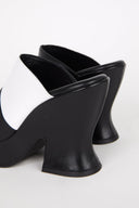 ADIEU HEEL BLACK WHITE - Intentionally Blank,BLACK WHITE