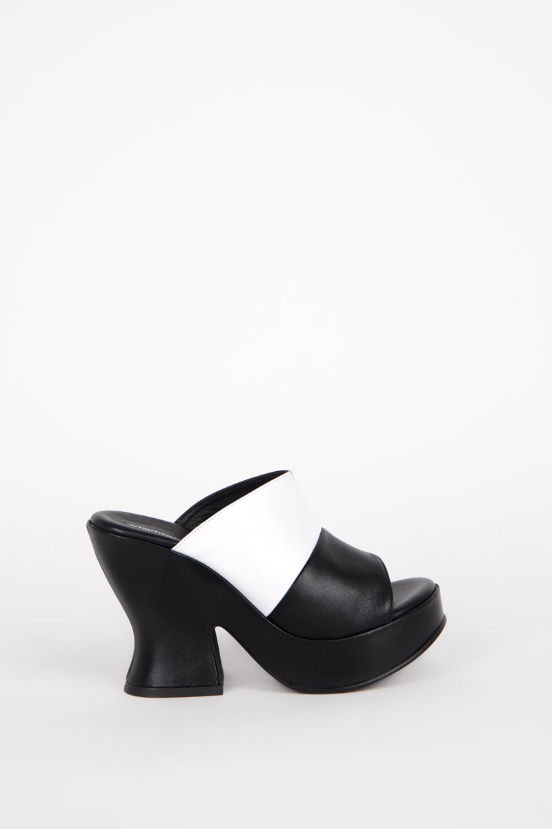 ADIEU HEEL BLACK WHITE - Intentionally Blank,BLACK WHITE