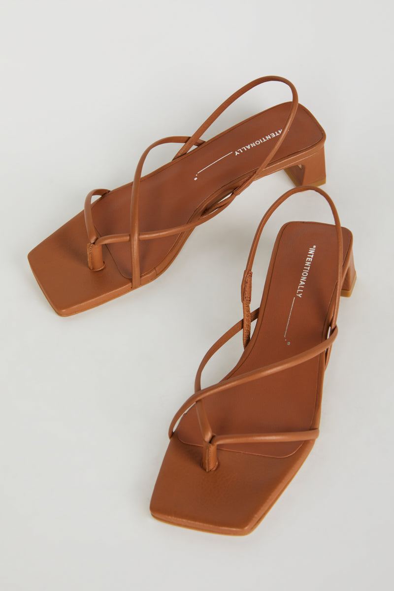 FREYA HEELED SANDAL Tan - Intentionally Blank,TAN