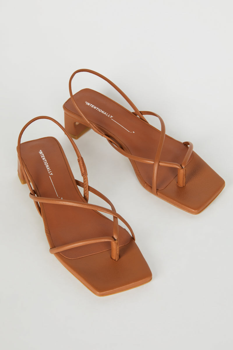 FREYA HEELED SANDAL Tan - Intentionally Blank,TAN