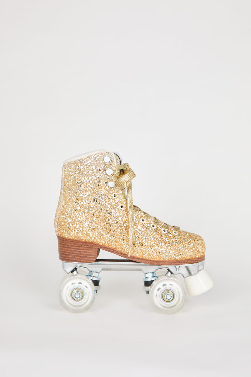 PRE-PARTY ROLLER SKATE GOLD GLITTER - Intentionally Blank,GOLD