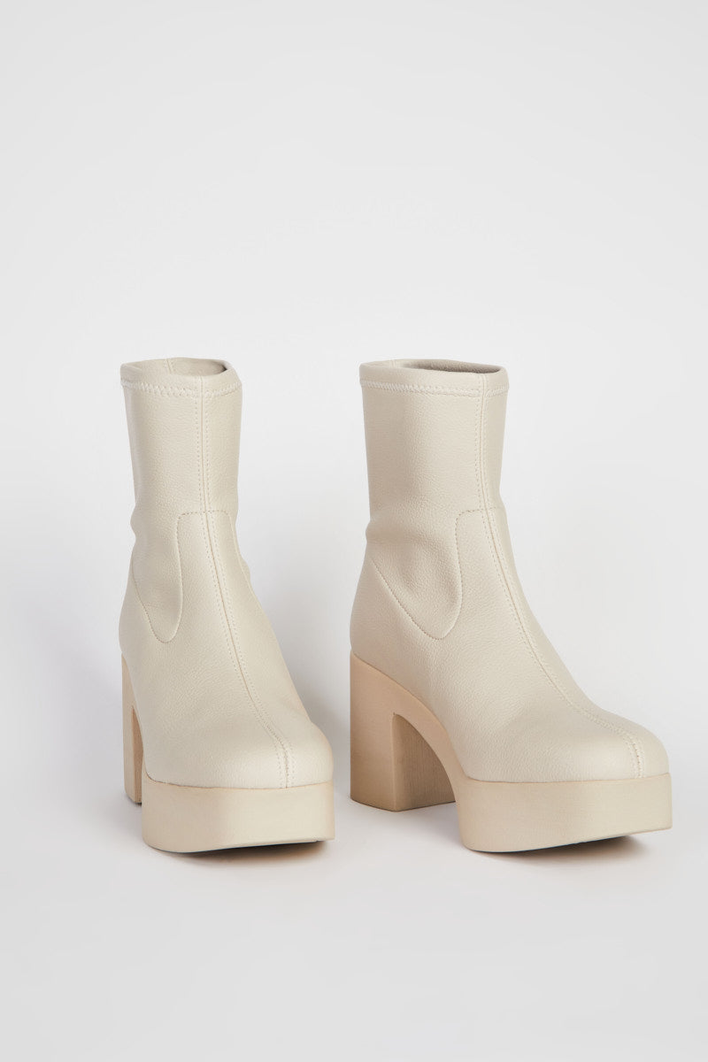 MARLOWE PLATFORM BOOT  Cream Vegan - Intentionally Blank