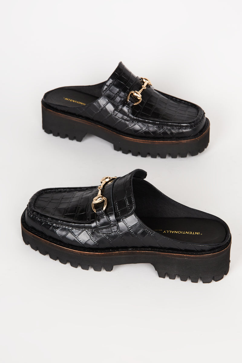 KOWLOON LOAFER MULE Black - Intentionally Blank,BLACK