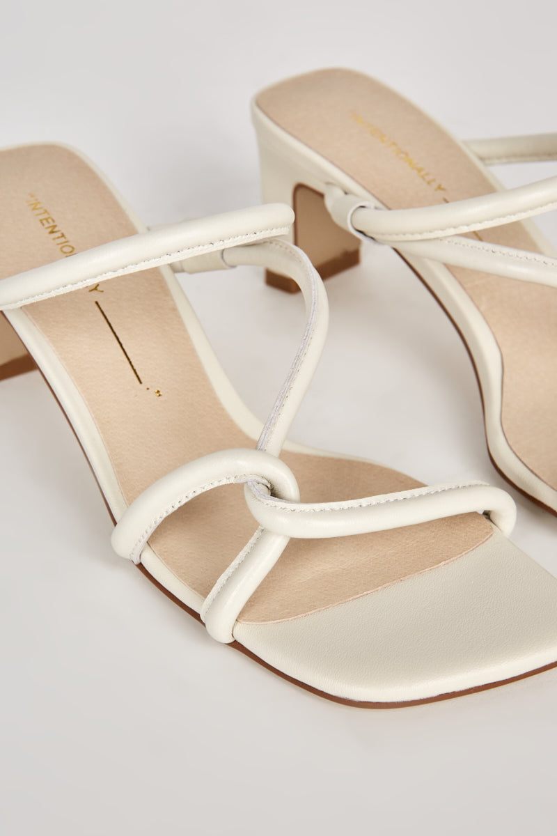 WILLOW HEELED SANDAL Cream - Intentionally Blank,CREAM