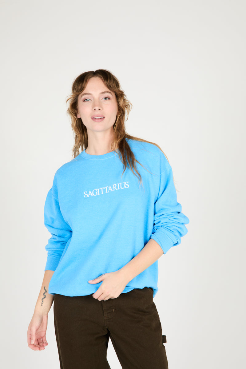 SAGITTARIUS ZODIAC PULLOVER - Intentionally Blank,MYKONOS BLUE