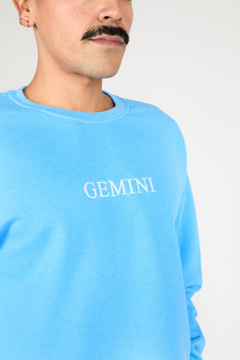 GEMINI ZODIAC PULLOVER - Intentionally Blank,MYKONOS BLUE