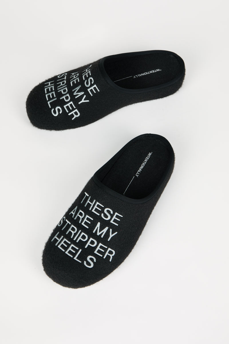 MEN'S STRIPPER SLIPPER BLACK - Intentionally Blank