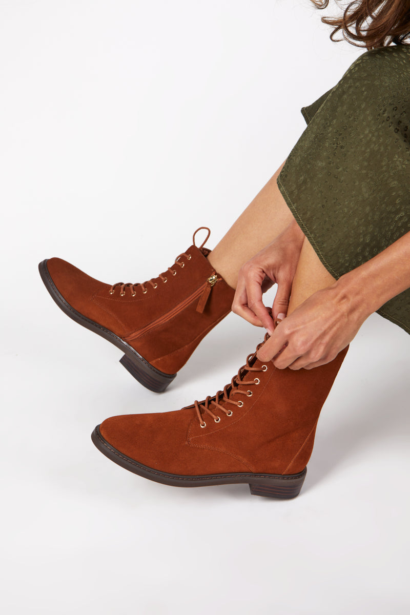 ELAINE SUEDE LACE UP BOOT