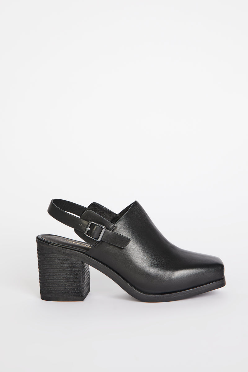 HONCHO MULE Black Leather - Intentionally Blank