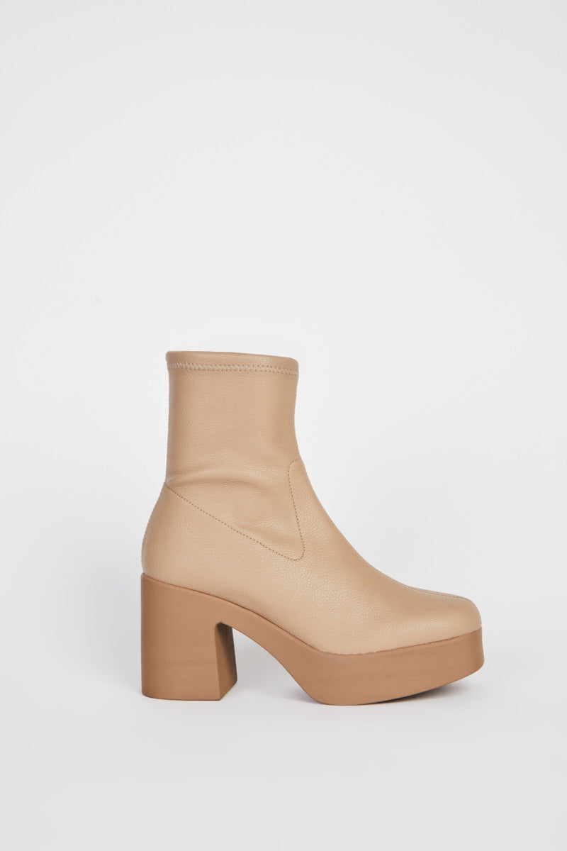 MARLOWE PLATFORM BOOT Taupe Vegan - Intentionally Blank